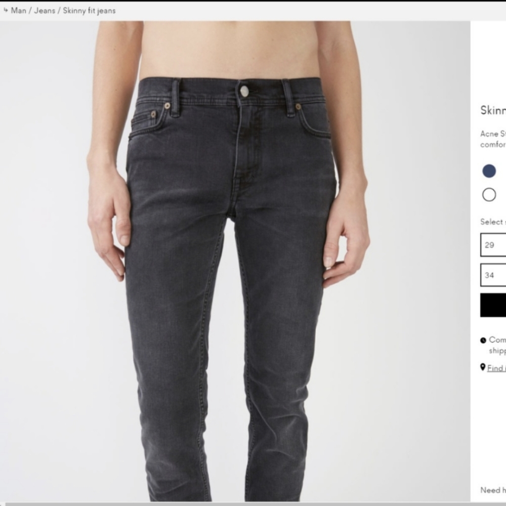 ACNE STUDIOS Mens Skinny Jeans NWOT